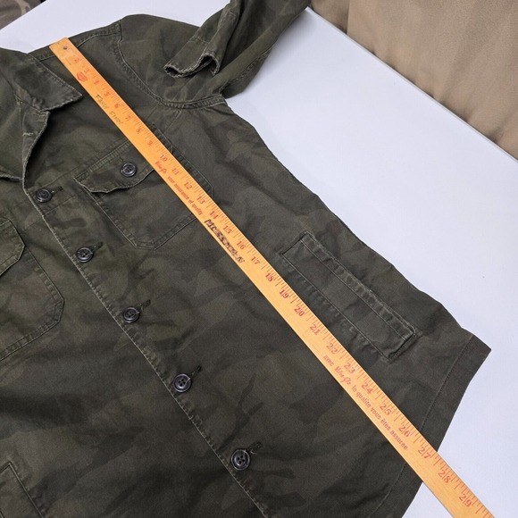 Abercrombie & Fitch Shirt Mens Medium Green Camo Button Up Long Sleeve Army - Picture 9 of 10